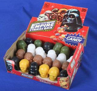 1980 Topps Star Wars Empire Strikes Back Candy Heads W/ Display Box Darth Vader