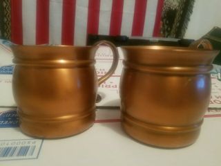 2 Solid Copper Gregorian Vintage Mugs Moscow Mule Stein Cup Made U.  S.  A.
