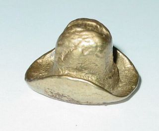 Vintage Brass Cowboy Hat 1.  25 " Handmade