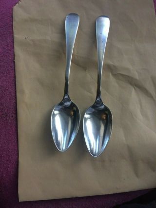 Antique Pair 18th/19th Century Continental Solid Silver Table Spoons 80 Grams