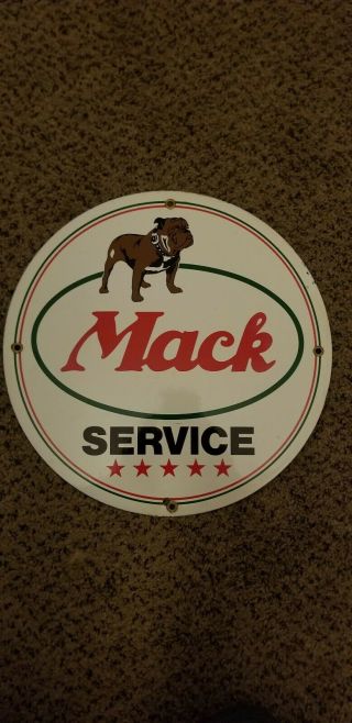 Vintage Mack Trucks Service Porcelain Sign