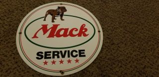 Vintage Mack Trucks Service Porcelain Sign 2