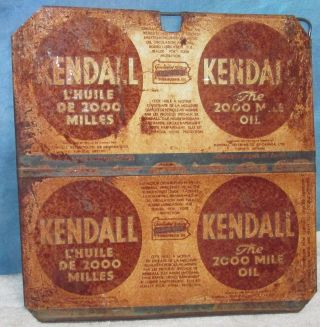 Vintage Kendall Oil Tin/metal Advertising Sign Rack/store Display/shelf S299