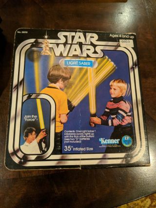 Vintage Kenner 1977 Star Wars Inflatable Flashlight Light Saber W/ Box