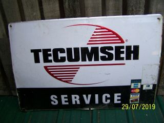 Vtg Tecumseh Dealer Embossed Metal Service Sign 36 " X 24 "