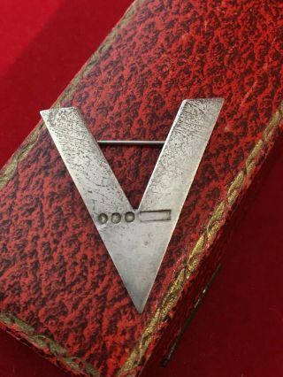 World War 2 Ww2 Wwii Us United States Sterling Silver V For Victory Pin Medal