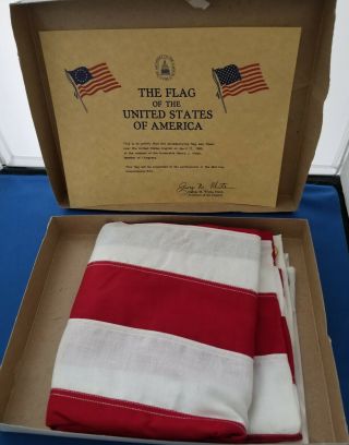 American Flag Flown Over Us Capital In 1990 With Certificate Of Authenticity