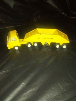 Vintage Yellow Tonka Pressed Steel Bottom Dump Trailer And Truck