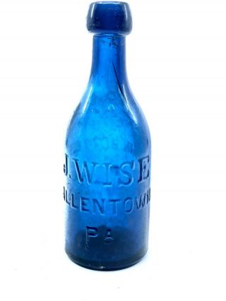 " J.  Wise/allentown/pa " Back.  " This Bottle/belongs To/james Wise " - Glop Top