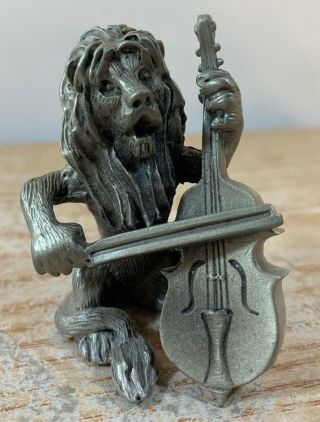 Hudson Strike Up The Band Pewter Figure Lorenzo The Lion With Cello 683 Usa