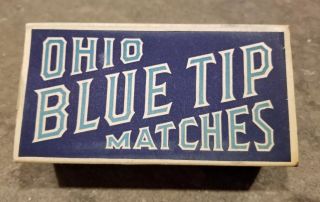 Vintage Ohio Blue Tip Matches Nos Full Box Advertising