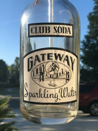 Vintage Seltzer Bottle Gateway Sparkling Water Covington,  Ky Fritz Mineral Wor
