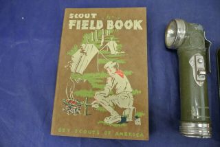 VINTAGE BOY SCOUT GEAR,  FLASHLIGHT,  HATCHET,  MESS KITS,  FIRST AID CONTAINER, 2