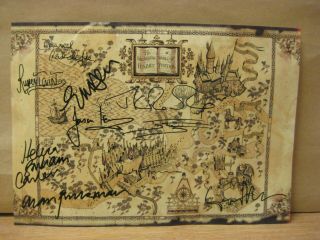The Wizarding World Of Harry Potter Map Autographed Signed Signatures