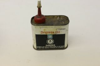 Vintage General Motors Canada Gm Dripless Oil 4oz Handy Oiler Tin Can (gmc) M38