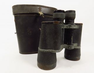 Vintage German Binocular Carl Zeiss Jena 10 X 50 Dekaris No 1415224 With Case