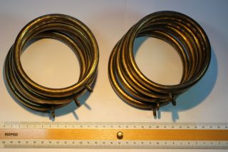 8 Very Large Victorian Brass Curtain Rings.