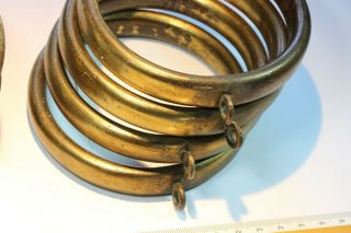 8 Very Large Victorian Brass Curtain Rings. 3