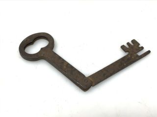 Antique Folding Skeleton Key Jail Crypt Lock Cemetery Haunted Cell