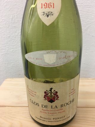 Domaine Ponsot Clos De La Roche 1961 Magnum Wine Bottle Empty