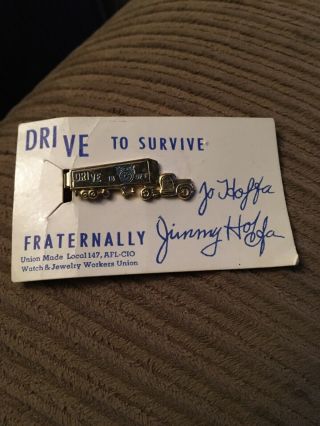 Vintage Jimmy Hoffa And His Wife Jo Hoffa Facsimile Signed Tie Clip Very Rare