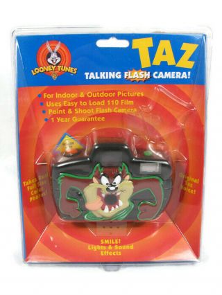 Vintage Looney Tunes Taz Talking Real 110 Flash Point & Shoot Camera