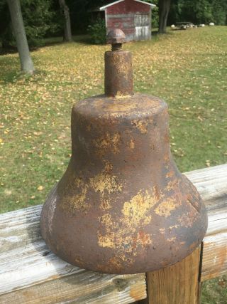 Vintage US Navy Large Heavy Cast Iron Metal Bell USN Military 2