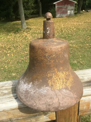Vintage US Navy Large Heavy Cast Iron Metal Bell USN Military 3