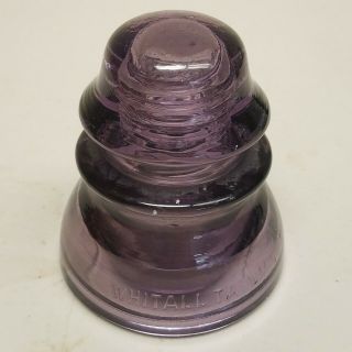 Vintage Purple Whitall Tatum Co.  No 1 Made In U.  S.  A.  Glass Insulator