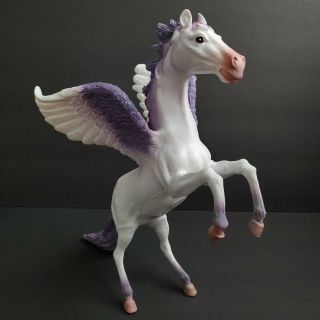 Pegasus Horse Figure With Wings White Purple Glitter Toy Major 2014
