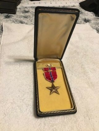 Ww2 Us Army Issued Bronze Star " Named " In Coffin Box