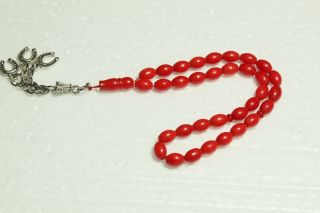 Victorian 100 Natural Organic Untreated Undyed Red Sardinia Coral Prayer Beads