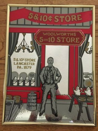 Vintage F.  W.  Woolworth Co.  Store Sign Lancaster Pa 1879 Marsel Mirror Brooklyn