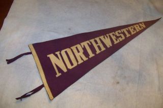 Vintage Northwestern College Football Pennant Sewn Letters Old University