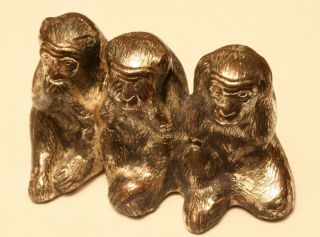 Vintage Brass 3 Wise Monkeys - Speak No Evil,  See No Evil,  Hear No Evil
