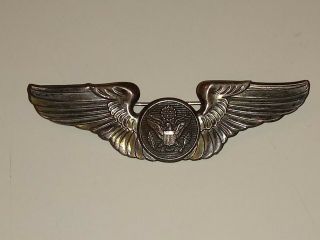 1940s Wwii Sterling Silver U.  S.  Army Air Corps Large 3 " Long Wing Pin - 3 Day N/r