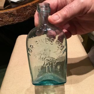 For Pike’s Peak 1/2 Pt Aqua Whiskey Flask (colorado) Prospector & Hunter