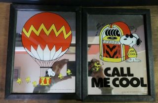 Set Of Two Call Me Cool And Hot Air Balloon Snoopy Mirrors