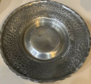 Vintage Norwegian Pewter Candy Dish 6 - 1/2”in Diameter And 1” Deep,  Pattern