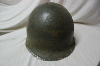 US Military WW2 Army USMC M1 Front Seam Helmet Swevil Bale Unrestored12 3