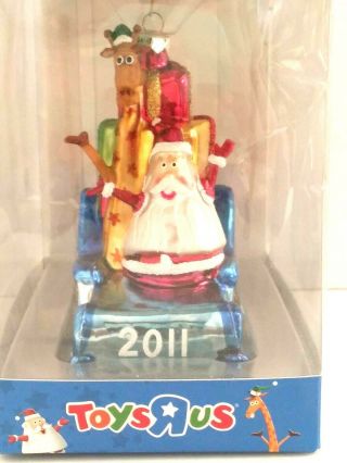 Toys R Us Geoffrey Santa 2011 Employees Only Glass Christmas Ornament Rare