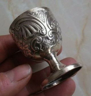 Ornate Antique Sterling Silver Egg Cup Hallmarked At London In 1894.  Victorian.