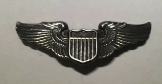 British Made Wwii Us Army Air Force Pilot Wings Sterling Silver 1 1/2 " For Cap