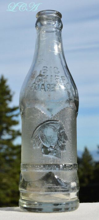 Antique Old West Idaho Falls Soda Bottle Big Chief W/ Indian 1925 Date Coca Cola