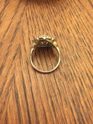 Vintage 14kt White Gold Eastern Star Masonic Ring 3