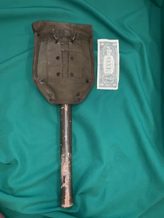World War 2 WWII US ARMY Folding Trench Shovel Carrier Dated 1945 Military USA 2