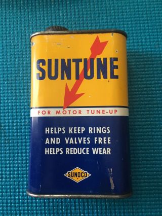 Vintage Suntune Car Auto Fuel Additive By Sunoco 16oz Tin Can