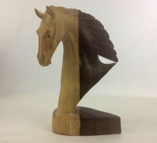 Horse Head.  Hand Carved From (sono) Iron Wood With Details.