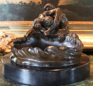 Gay Male Nude Figures Lovers Partners Bronze Marble Statue Sculpture Bowl Dish