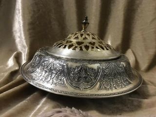 Vtg Rare Ornate Antique Victorian Wilcox Silver Plate Co.  Centerpiece Bowl 10 "